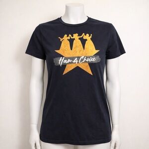 Black 'Ham 4 Choice' Graphic Tee with Gold Star Silhouette